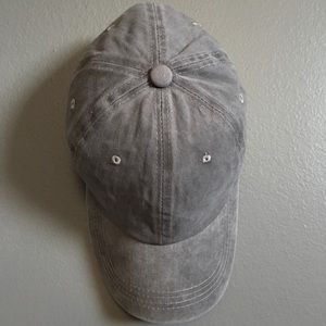 Grey Stonewashed Baseball Cap Hat